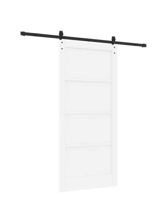 Libisev uks koos tarvikute komplektiga valge 93x202 cm massiivne puu mänd