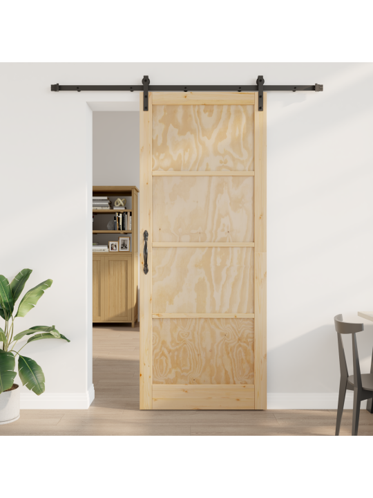 Libistatav uks koos tarvikute komplektiga 93x232 cm massiivne männipuit