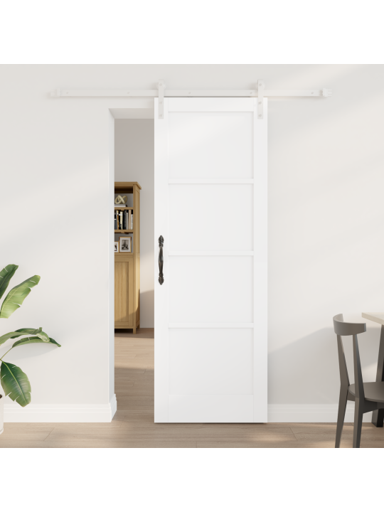 Libisev uks koos tarvikute komplektiga valge 73.5x211 cm massiivne puit mänd