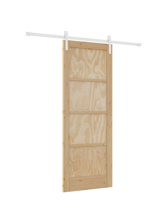 Libisev uks koos tarvikute komplektiga 78x202 cm massiivne männipuit
