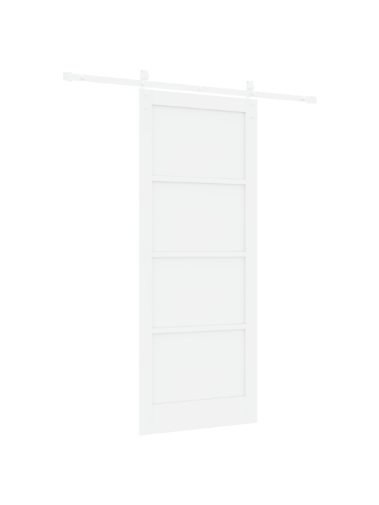 Liuguste uks koos riistvara komplektiga valge 86x211 cm massiivpuust männi