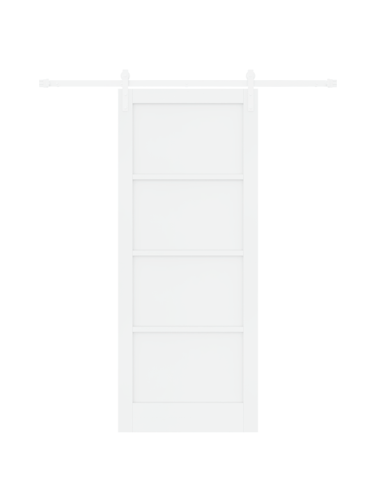 Liuguste uks koos riistvara komplektiga valge 86x211 cm massiivpuust männi