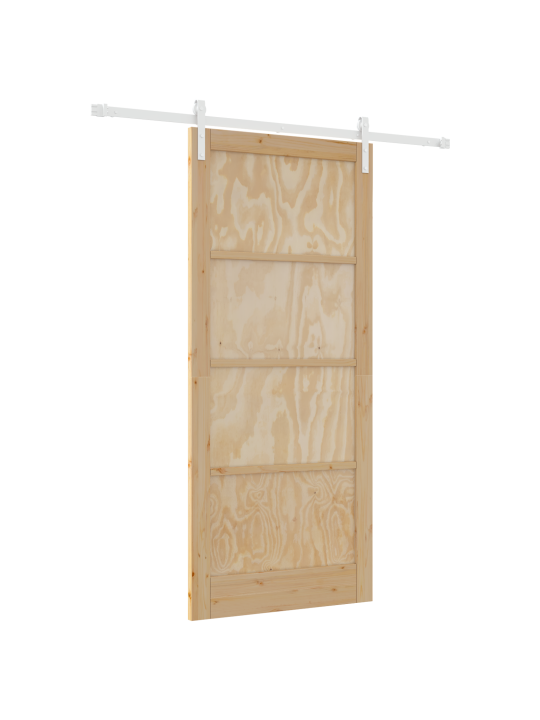 Libisev uks koos tarvikute komplektiga 93x211 cm raskepuidust kuusk