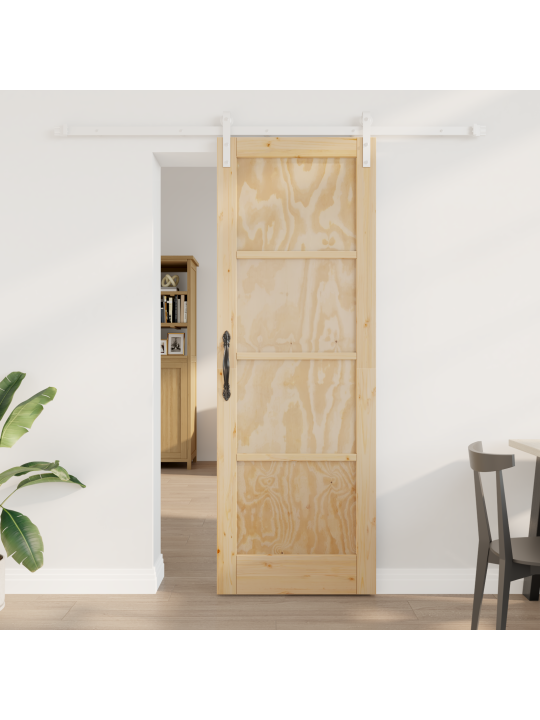 Libisev uks koos tarvikute komplektiga 73.5x211 cm tugev puidust männipuit
