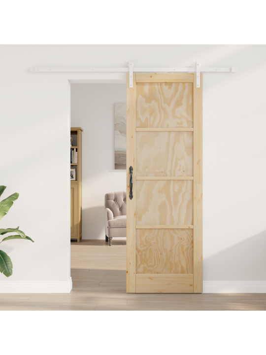 Libisev uks koos tarvikute komplektiga 73.5x211 cm tugev puidust männipuit