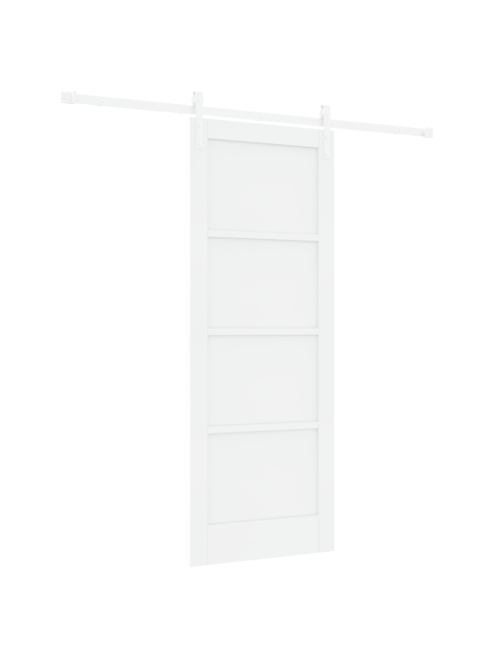 Libisev uks koos tarvikute komplektiga valge 78x202 cm solid puidust männipuit