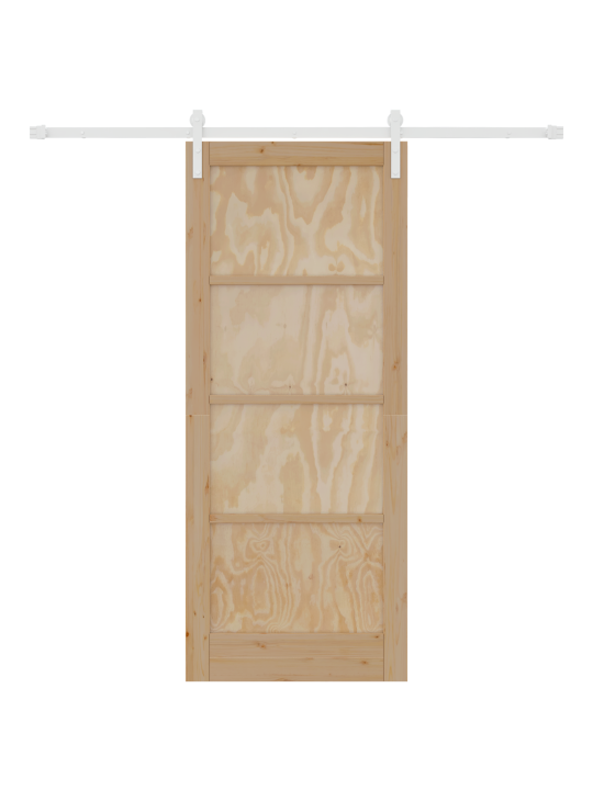 Libisev uks koos tarvikute komplektiga 83x202 cm massiivpuust männi