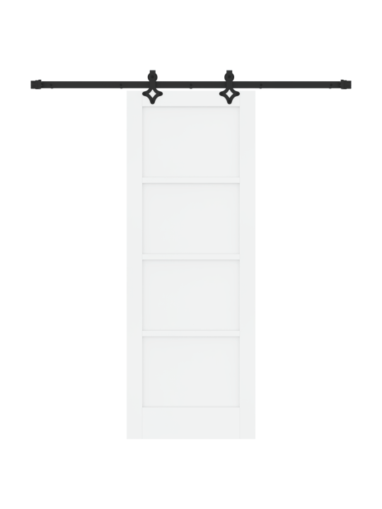 Libistav uks riistvarakomplektiga valge 73.5 x 198.5 cm tugev mänd