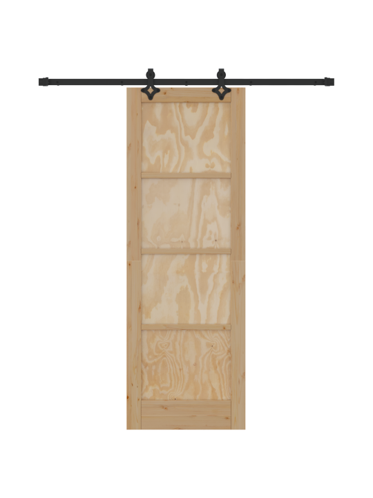 Libisev uks koos riistvarasettiga 73.5x211 cm tugev puit mänd