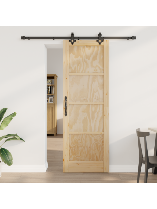 Libisev uks koos riistvarasettiga 73.5x211 cm tugev puit mänd