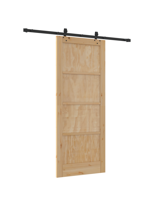 Libisev uks koos riistvarakomplektiga 83x202 cm massiivne männipuit