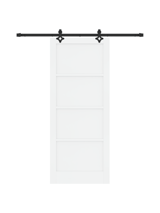 Liuguks koos tarvikute komplektiga valge 86x211 cm tugev männipuu