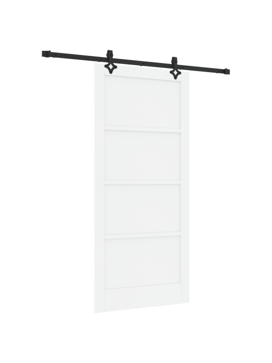 Libisev uks koos tarvikute komplektiga valge 93x202 cm tugevast männipuust