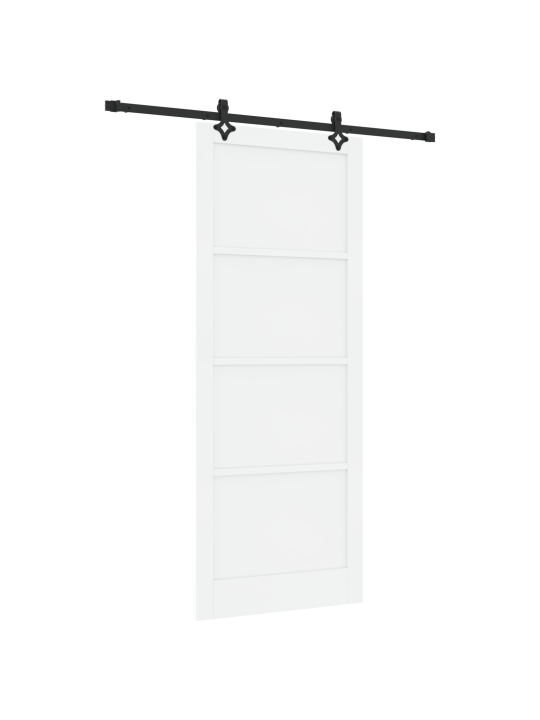 Libisev uks koos riistvarasetiga valge 93x232 cm kvaliteetne männipuu