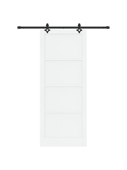 Libisev uks koos riistvarasetiga valge 93x232 cm kvaliteetne männipuu