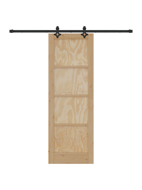 Libisev uks koos tarvikute komplektiga 73.5x211 cm tugevast puidust männi