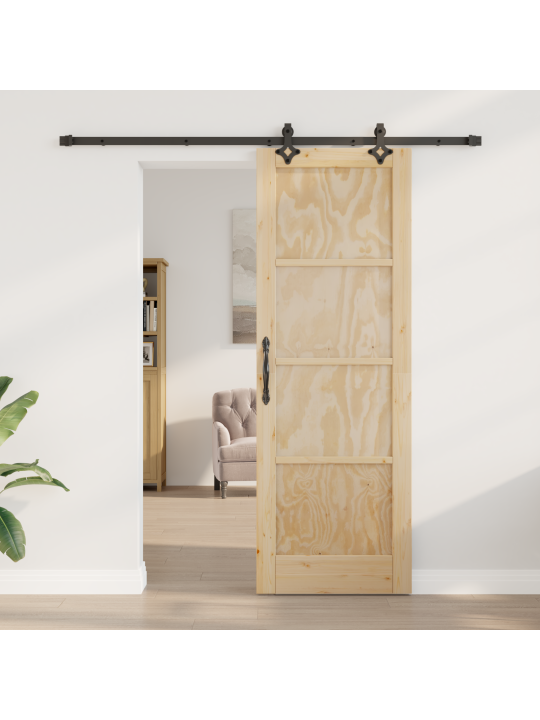 Libisev uks koos tarvikute komplektiga 73.5x211 cm tugevast puidust männi