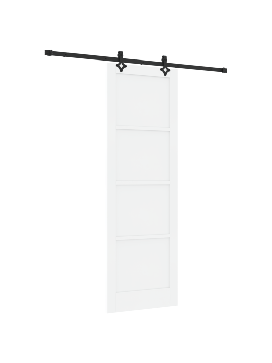 Libisev uks koos tarvikute komplektiga valge 78x232 cm tugevast männist