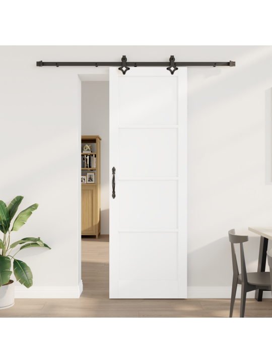 Libisev uks koos tarvikute komplektiga valge 78x232 cm tugevast männist