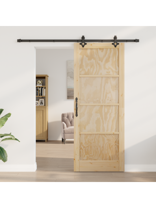 Liuguste uks koos riistvarakomplektiga 83x211 cm massiivne männipuit
