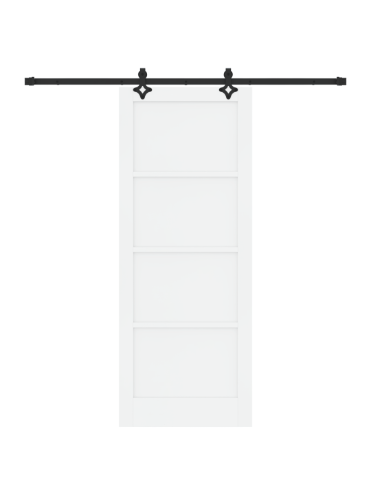 Liuguks koos riistvarakomplektiga valge 83x211 cm tahke puit männipuu
