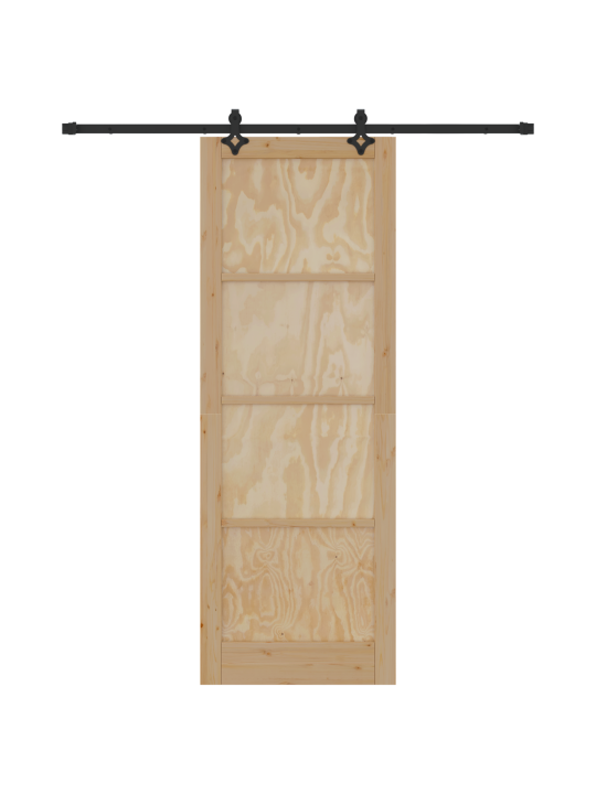 Libisev uks koos riistvarakomplektiga 83x232 cm massiivne männi puit