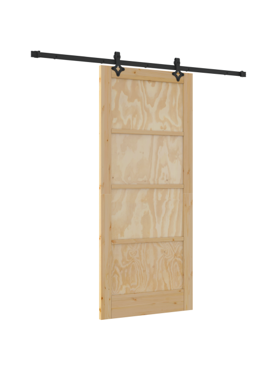 Libisev uks riistvarakomplektiga 86x198.5 cm massiivne puu männi