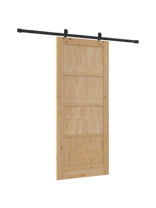 Libisev uks riistvarakomplektiga 86x198.5 cm massiivne puu männi
