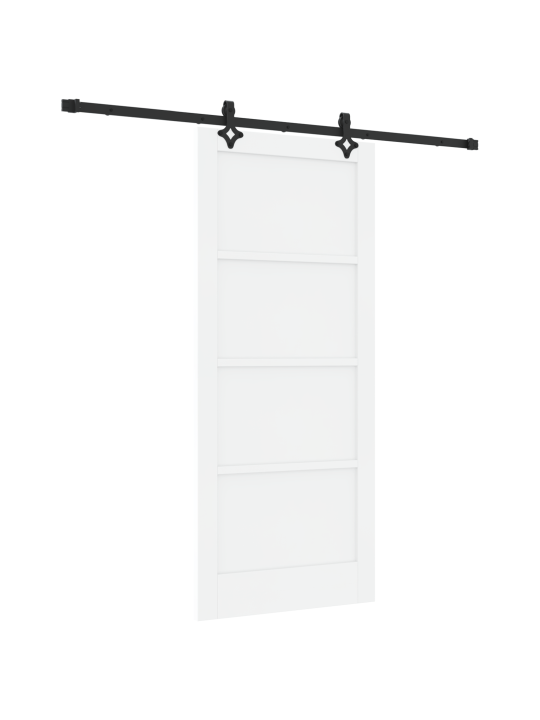 Libisev uks riistvara komplektiga valge 86x198.5 cm tugev männipuit