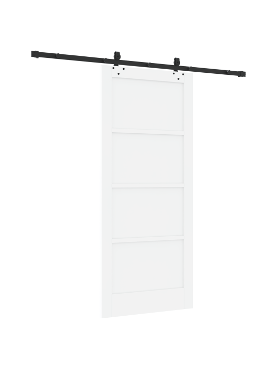 Libisev uks riistvara komplektiga valge 86x198.5 cm tugev männipuit