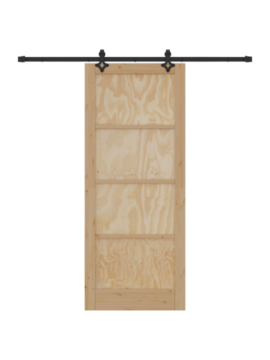 Libisev uks koos riistvarakomplektiga 86x211 cm tugev mänd