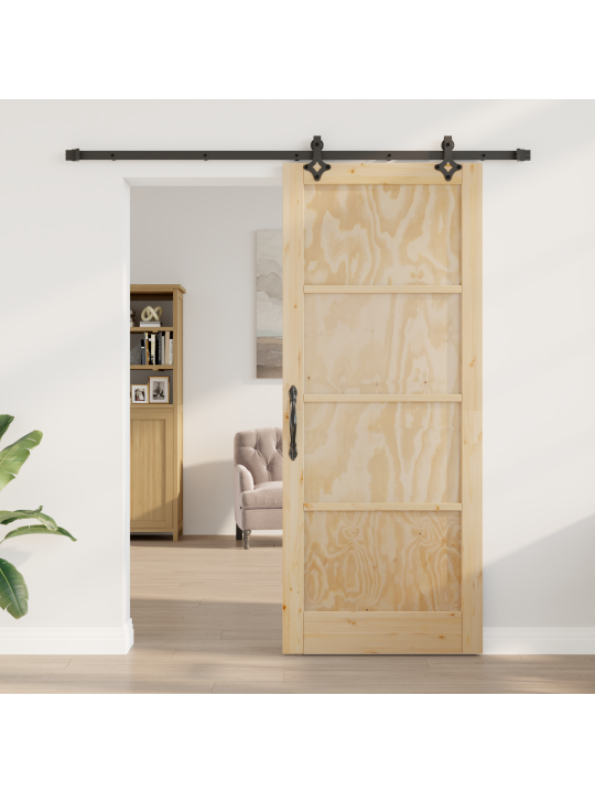 Libisev uks koos riistvarakomplektiga 86x211 cm tugev mänd