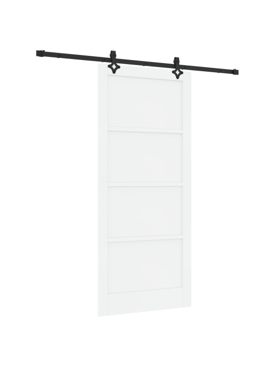 Liuguks koos ukselukkude komplektiga valge 93x211 cm tugev männipuit