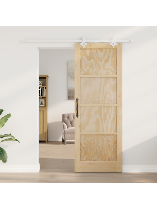 Libisev uks koos varustuse komplektiga 78x211 cm massiivne mänd