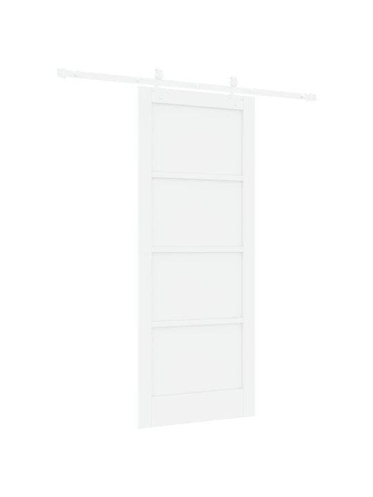 Liuguks koos tarvikute komplektiga valge 83x202 cm tugev puit mänd