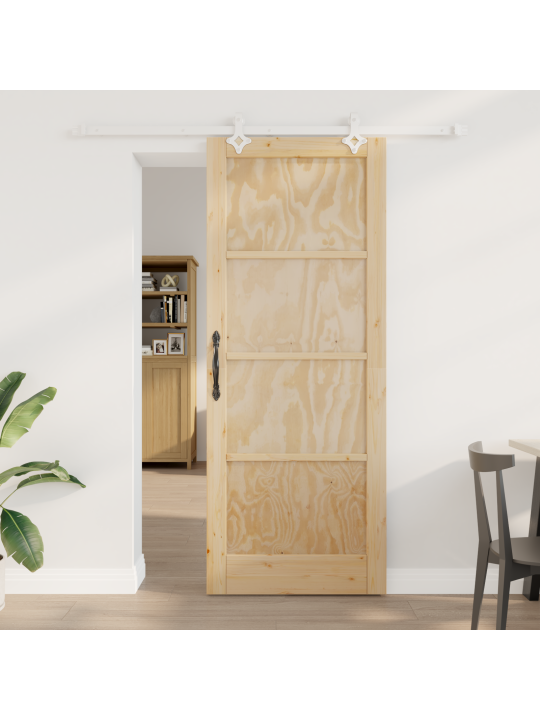 Libisev uks koos süsteemiga 83x211 cm täispuidust männipuit
