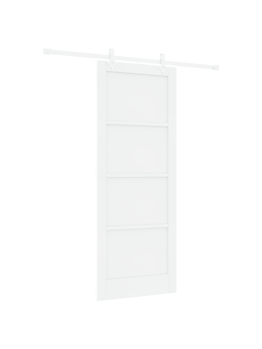 Liuguks koos tarvikute komplektiga valge 83x211 cm tugev puit mänd
