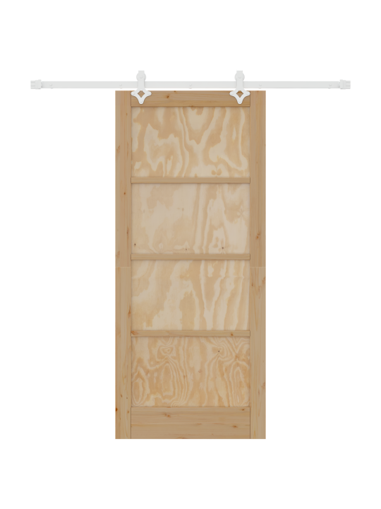 Libisev uks koos tarvikute komplektiga 86x198.5 cm solid wood pine