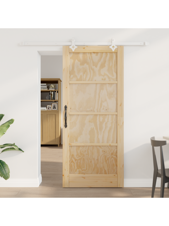 Libisev uks koos tarvikute komplektiga 86x198.5 cm solid wood pine