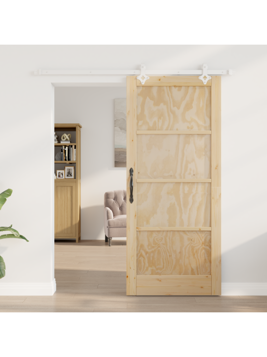 Libisev uks koos tarvikute komplektiga 86x198.5 cm solid wood pine