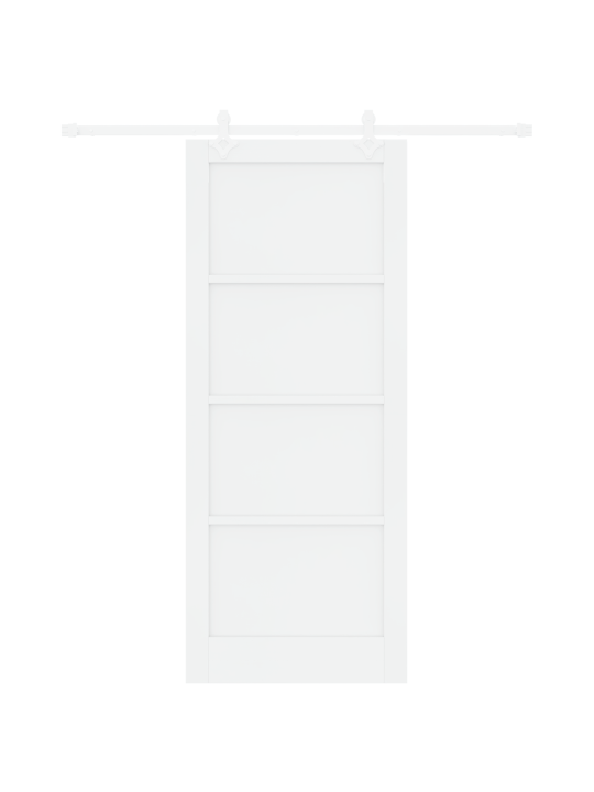 Libisev uks koos riistvarakomplektiga valge 86x211 cm massiivne puit mänd