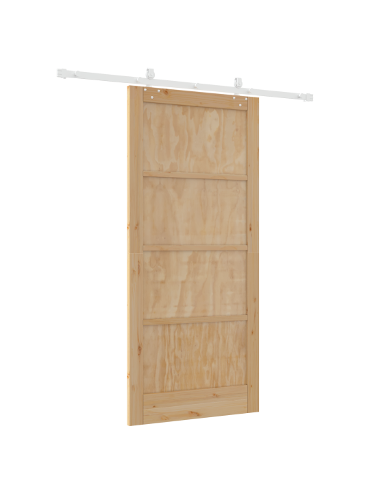Libisev uks koos varustuskomplektiga 93x202 cm tugevast mändisest