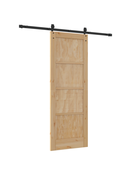 Libisev uks riistvarakomplektiga 73.5x198.5 cm massiivne puidust männist