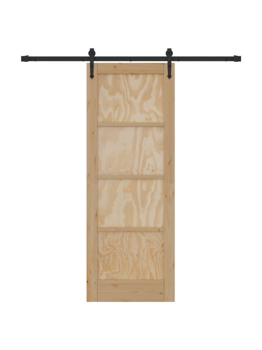 Libisev uks riistvarakomplektiga 73.5x198.5 cm massiivne puidust männist