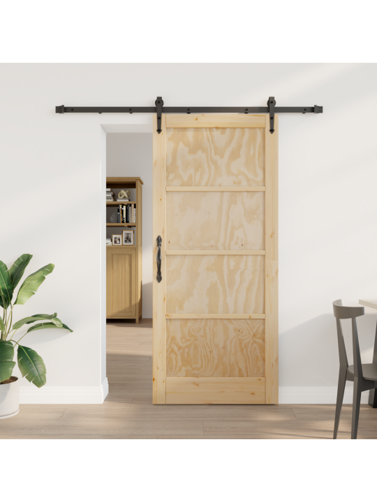 Libisev uks koos tarvikute komplektiga 78x202 cm massiivne puit komplekt