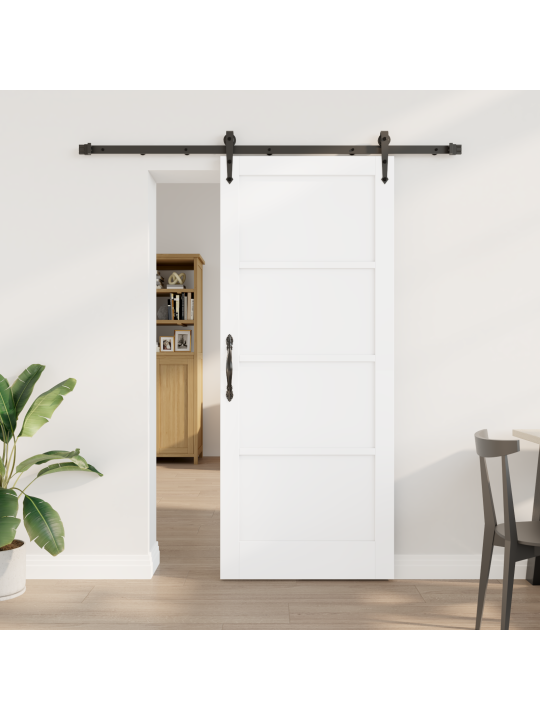 Liuguks koos riistvara komplektiga valge 83x202 cm massiivne puit männipuit