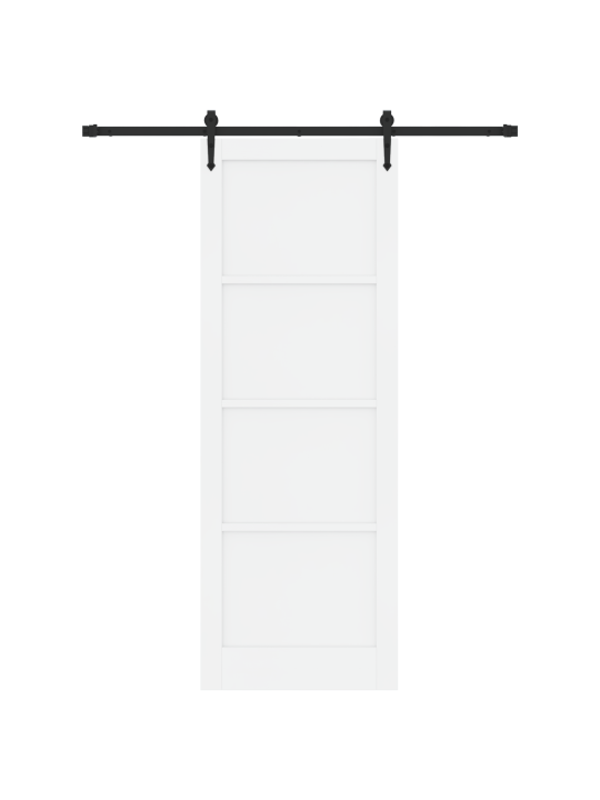 Liuguks koos varustuskomplektiga valge 83x232 cm kindla männipuidu