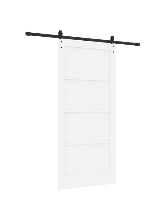 Libisev uks koos tarvikute komplektiga valge 93x202 cm tugev puidust männipuit