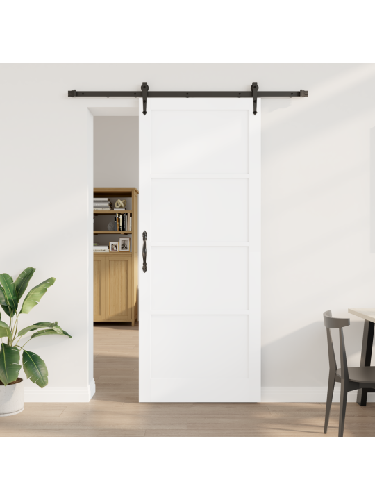 Liuguks koos tarvikute komplektiga valge 93x232 cm massiivpuusti