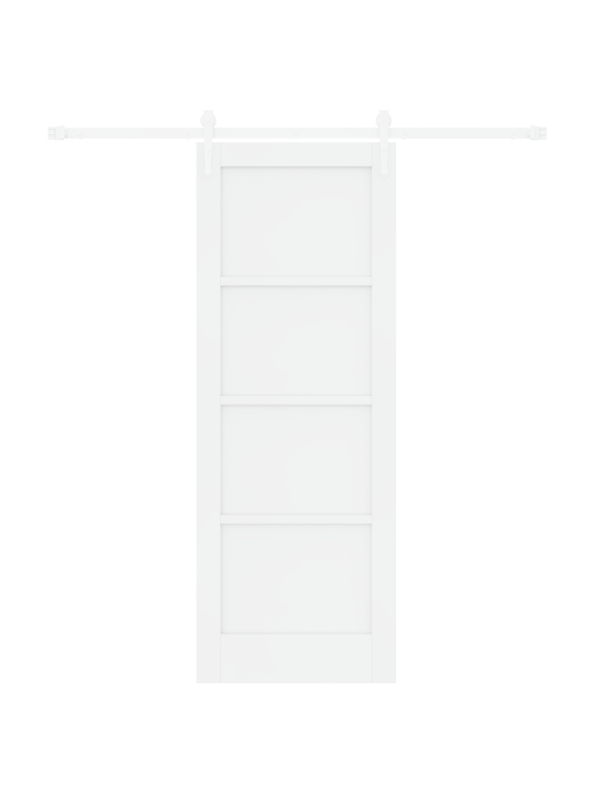 Liuguks koos tarvikute komplektiga valge 73.5x198.5 cm soolisest puidust männipuu